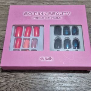 ♡ 3/$16 ♡So Pink Beauty Press On Nails Set 48 Nails 2 Designs